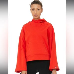 ALO yoga low key wide sleeve orange/red hoodie perfect condition orange size L